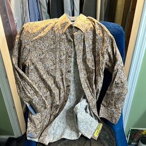 Ermenegildo Zegna paisley button down shirt 18” neck (M2)